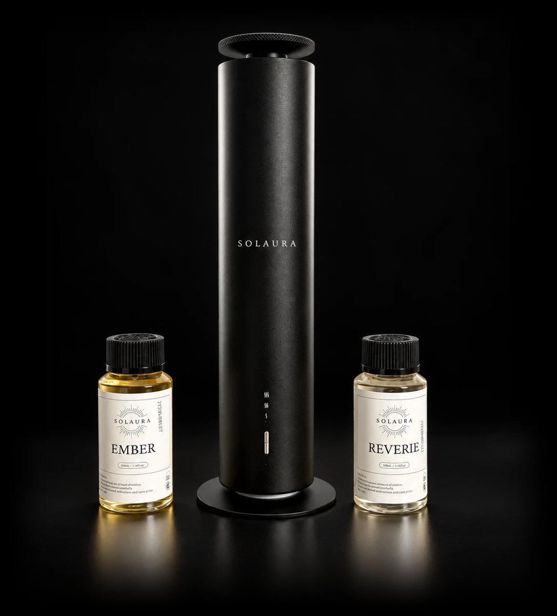 The Solaura diffuser with Ember and Reverie fragrance oils